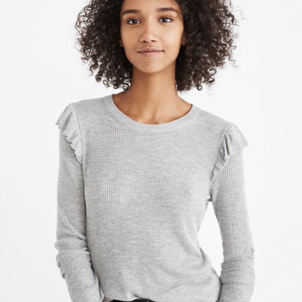 Madewell grey long sleeve top